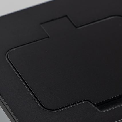 Brilagi - Einbau-Bodensteckdose für den Außenbereich IP55, schwarz, rechteckig