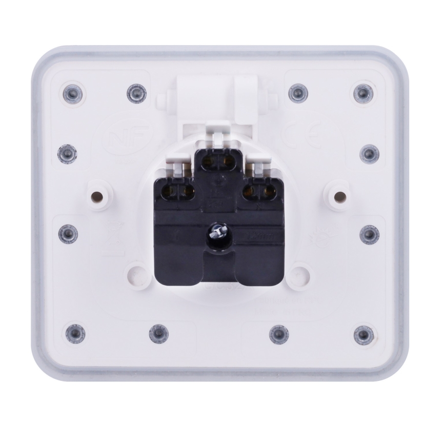 Brilagi - Einbaubodensteckdose für den Außenbereich IP55, weiß, rechteckig