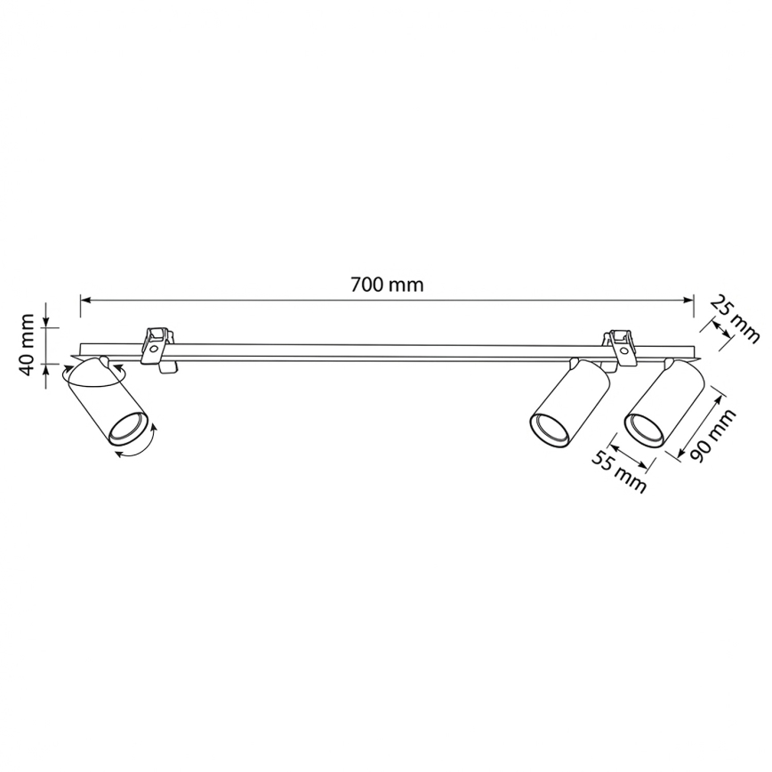 Brilagi - Einbauleuchte SELE 3xGU10/30W/230V weiß