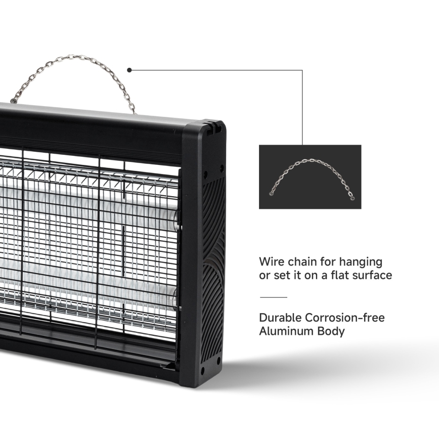 Brilagi - Elektrischer Insektenvernichter 2xUV/10W/230V 60 m² schwarz