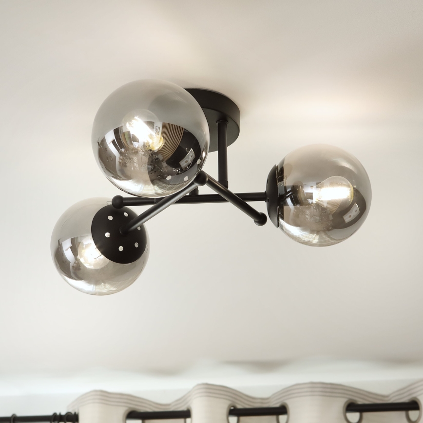 Brilagi - Ersatzglas für Kronleuchter und Lampe MALIVA E14, Ø 13 cm, rauchfarben