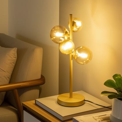 Brilagi - Ersatzglas für Kronleuchter, Wandleuchte und Lampe MISTEL, MILLA, Ø 12 cm, goldfarben