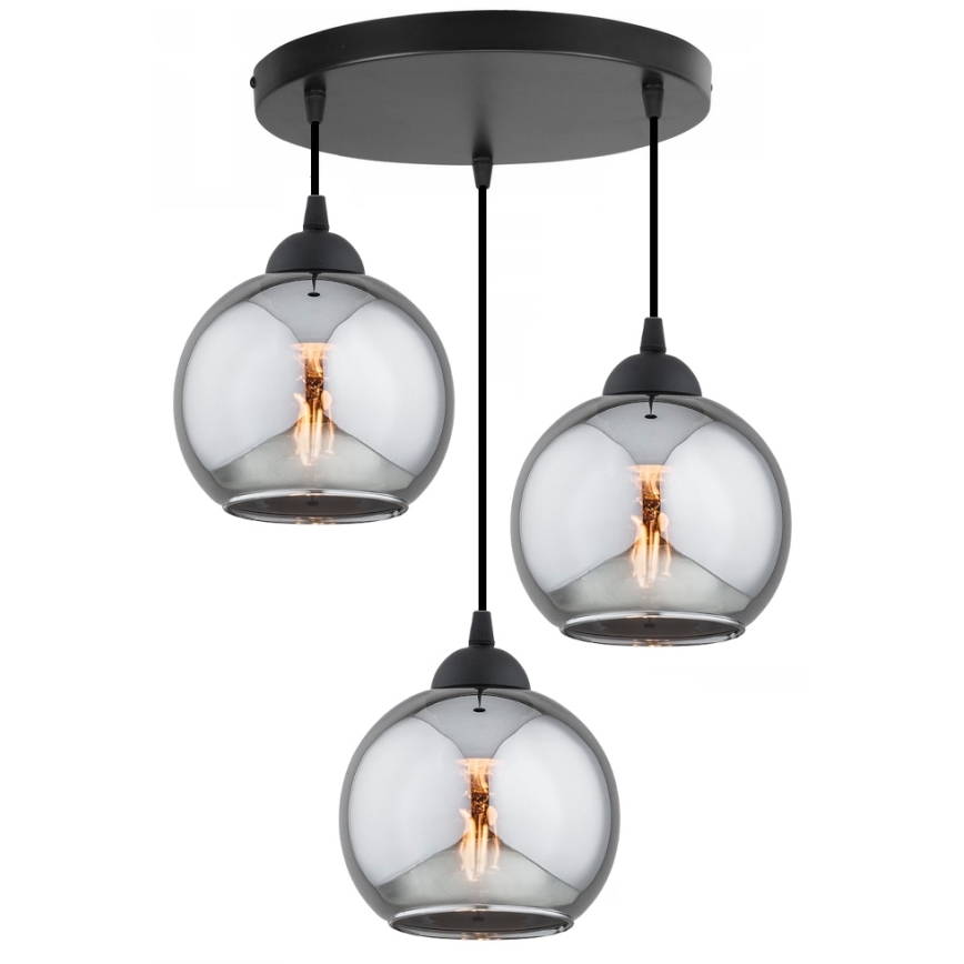 Brilagi - Ersatzglas für Leuchte DIOR mit E27-Fassung, Ø 15 cm, rauchgrau
