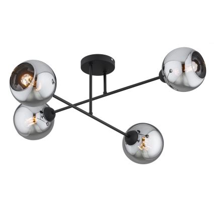 Brilagi - Ersatzglas für Leuchte DIOR mit E27-Fassung, Ø 15 cm, rauchgrau