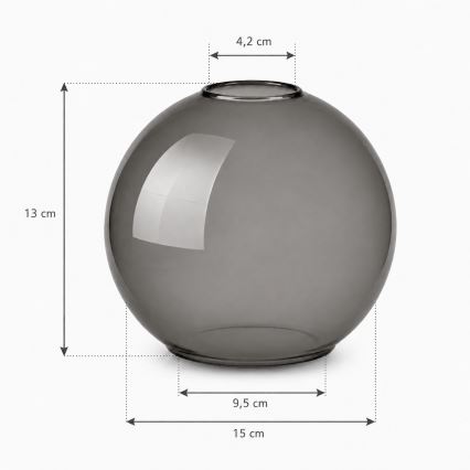 Brilagi - Ersatzglas für Leuchte DIOR mit E27-Fassung, Ø 15 cm, rauchgrau