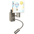 Brilagi - flexible LED-Kinder-Wandleuchte BOBO 1xE27/25W/230V + LED/3W mattchrom/weiß/mit Tiermotiven