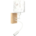 Brilagi - Flexible LED-Kinder-Wandleuchte BOBO WOOD 1xE27/25W/230V + LED/3W Eiche/Weiß/Häschen