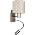 Brilagi - Flexible LED-Wandleuchte BOBO 1xE27/25W/230V + LED/3W mattchrom/beige/gepunktet