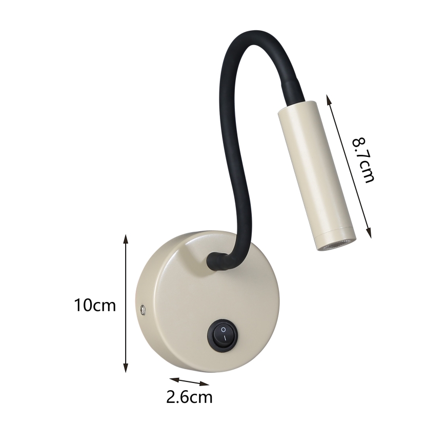 Brilagi - Flexible LED-Wandleuchte MAYA LED/3W/230V 4000K beige
