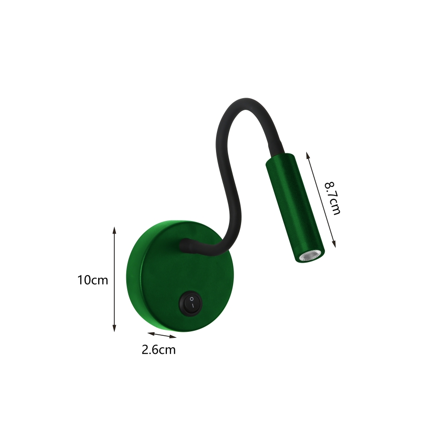 Brilagi - Flexible LED-Wandleuchte MAYA LED/3W/230V 4000K grün