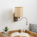 Brilagi - Flexible LED-Wandleuchte NUBILA 1xE27/25W/230V + LED/3W matt Chrom/hellbraun