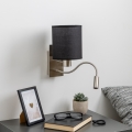 Brilagi - Flexible LED-Wandleuchte NUBILA 1xE27/25W/230V + LED/3W matt Chrom/schwarz