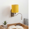 Brilagi - flexible LED-Wandleuchte NUBILA 1xE27/25W/230V + LED/3W mattchrom/gelb