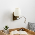 Brilagi - Flexible LED-Wandleuchte NUBILA 1xE27/25W/230V + LED/3W Messing/cremefarben