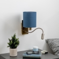 Brilagi - Flexible LED-Wandleuchte NUBILA 1xE27/25W/230V+ LED/3W Messing/dunkelblau