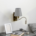 Brilagi - Flexible LED-Wandleuchte NUBILA 1xE27/25W/230V + LED/3W Messing/grau