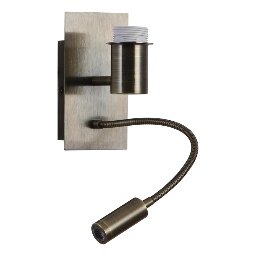 Brilagi - Flexible LED-Wandleuchte NUBILA 1xE27/25W/230V + LED/3W Messing/hellgrau