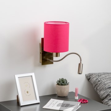 Brilagi - Flexible LED-Wandleuchte NUBILA 1xE27/25W/230V + LED/3W Messing/pink
