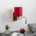 Brilagi - Flexible LED-Wandleuchte NUBILA 1xE27/25W/230V+LED/3W Messing/Pompejanisch rot