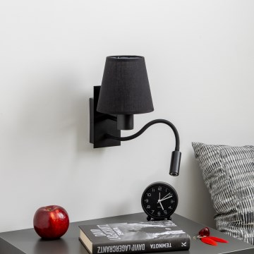 Brilagi - Flexible LED-Wandleuchte NUBILA 1xE27/25W/230V + LED/3W schwarz