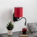 Brilagi - Flexible LED-Wandleuchte NUBILA 1xE27/25W/230V + LED/3W schwarz/Pompejanisch rot