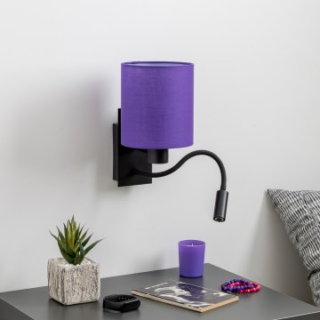 Brilagi - Flexible LED-Wandleuchte NUBILA 1xE27/25W/230V + LED/3W schwarz/violett