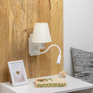 Brilagi - Flexible LED-Wandleuchte NUBILA 1xE27/25W/230V + LED/3W weiß/cremefarben