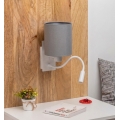 Brilagi - Flexible LED-Wandleuchte NUBILA 1xE27/25W/230V + LED/3W Weiß/Hellgrau