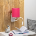 Brilagi - Flexible LED-Wandleuchte NUBILA 1xE27/25W/230V + LED/3W weiß/pink