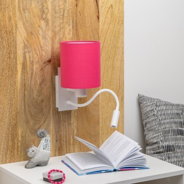 Brilagi - Flexible LED-Wandleuchte NUBILA 1xE27/25W/230V + LED/3W weiß/pink