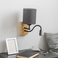 Brilagi - Flexible LED-Wandleuchte NUBILA WOOD 1xE27/25W/230V + LED/3W Eiche/anthrazit
