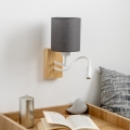 Brilagi - Flexible LED-Wandleuchte NUBILA WOOD 1xE27/25W/230V + LED/3W Eiche/anthrazit