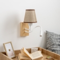 Brilagi - Flexible LED-Wandleuchte NUBILA WOOD 1xE27/25W/230V + LED/3W Eiche/braun