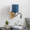 Brilagi - Flexible LED-Wandleuchte NUBILA WOOD 1xE27/25W/230V + LED/3W Eiche/dunkelblau