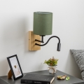 Brilagi - Flexible LED-Wandleuchte NUBILA WOOD 1xE27/25W/230V + LED/3W Eiche/grün