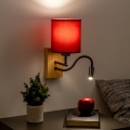 Brilagi - Flexible LED-Wandleuchte NUBILA WOOD 1xE27/25W/230V + LED/3W Eiche/Pompejanisch rot