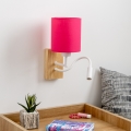 Brilagi - Flexible LED-Wandleuchte NUBILA WOOD 1xE27/25W/230V + LED/3W Eiche/rosa