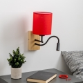 Brilagi - Flexible LED-Wandleuchte NUBILA WOOD 1xE27/25W/230V + LED/3W Eiche/rot