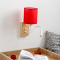 Brilagi - Flexible LED-Wandleuchte NUBILA WOOD 1xE27/25W/230V + LED/3W Eiche/rot