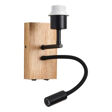 Brilagi - Flexible LED-Wandleuchte NUBILA WOOD 1xE27/25W/230V + LED/3W Eiche/schwarz