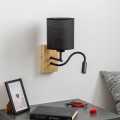 Brilagi - Flexible LED-Wandleuchte NUBILA WOOD 1xE27/25W/230V + LED/3W Eiche/schwarz
