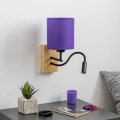Brilagi - Flexible LED-Wandleuchte NUBILA WOOD 1xE27/25W/230V + LED/3W Eiche/violett