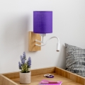 Brilagi - Flexible LED-Wandleuchte NUBILA WOOD 1xE27/25W/230V + LED/3W Eiche/violett