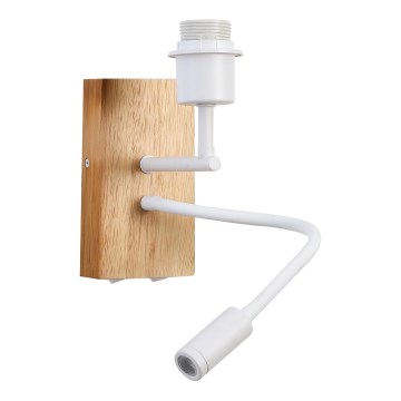 Brilagi - Flexible LED-Wandleuchte NUBILA WOOD 1xE27/25W/230V + LED/3W Eiche/weiß