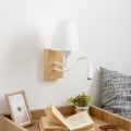 Brilagi - Flexible LED-Wandleuchte NUBILA WOOD 1xE27/25W/230V + LED/3W Eiche/weiß