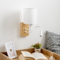 Brilagi - Flexible LED-Wandleuchte NUBILA WOOD 1xE27/25W/230V + LED/3W Eiche/weiß