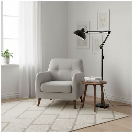 Brilagi - Flexible Stehleuchte TASKER 1xE27/60W/230V 157 cm schwarz