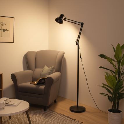 BRILAGI - Flexible Stehleuchte TASKER 1xE27/60W/230V 184 cm schwarz