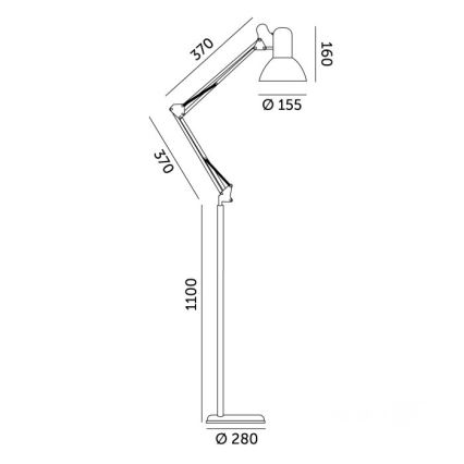 Brilagi - Flexible Stehleuchte TASKER 1xE27/60W/230V 184 cm weiß