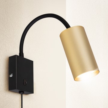 Brilagi - Flexible Wandleuchte mit Schalter SELE 1xGU10/30W/230V schwarz/gold